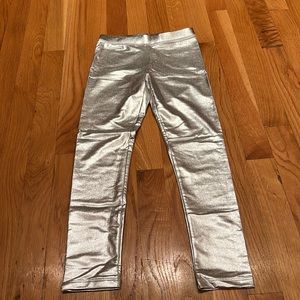 Girls silver lame leggings